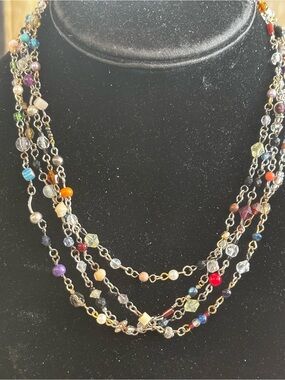 Multi-Color Beaded Layered Necklace - Women's Jewelry